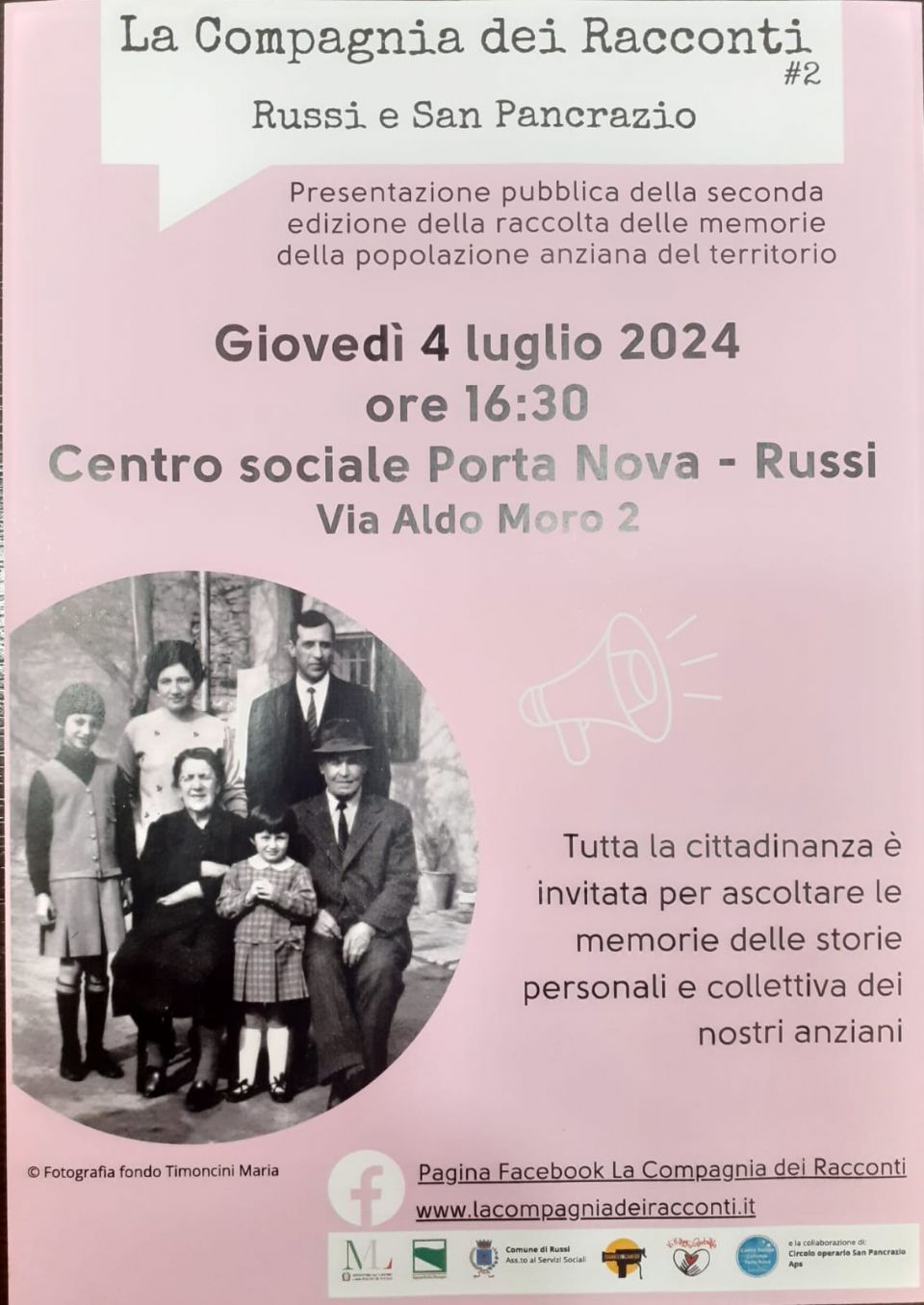 LA COMPAGNIA DEI RACCONTI PRESENTA LA RACCOLTA DELLE MEMORIE SECONDA EDIZIONE. NON PUOI MANCARE!!